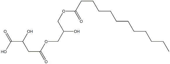 L-Malic acid hydrogen 4-(2-hydroxy-3-dodecanoyloxypropyl) ester 结构式