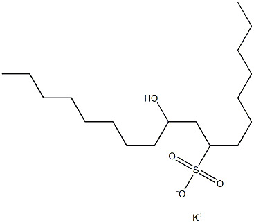 10-Hydroxyoctadecane-8-sulfonic acid potassium salt 结构式