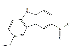 6-Methoxy-3-nitro-1,4-dimethyl-9H-carbazole 结构式