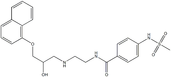 4-Methylsulfonylamino-N-[2-[2-hydroxy-3-(1-naphthalenyloxy)propylamino]ethyl]benzamide 结构式