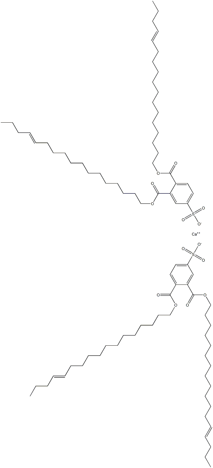 Bis[3,4-di(13-heptadecenyloxycarbonyl)benzenesulfonic acid]calcium salt 结构式