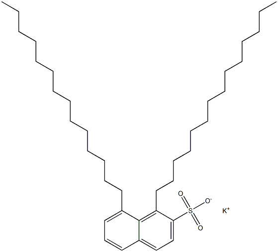 1,8-Ditetradecyl-2-naphthalenesulfonic acid potassium salt 结构式