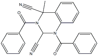 1,3-Dibenzoyl-4-methyl-1,2,3,4-tetrahydroquinazoline-2,4-dicarbonitrile 结构式
