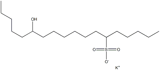 13-Hydroxyoctadecane-6-sulfonic acid potassium salt 结构式
