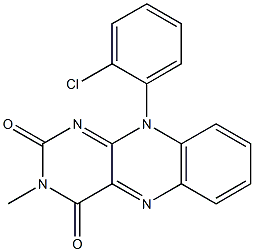 3-Methyl-10-(2-chlorophenyl)pyrimido[4,5-b]quinoxaline-2,4(3H,10H)-dione 结构式