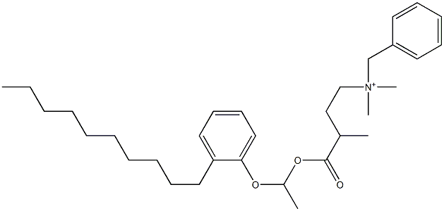 N,N-Dimethyl-N-benzyl-N-[3-[[1-(2-decylphenyloxy)ethyl]oxycarbonyl]butyl]aminium 结构式