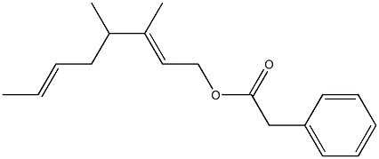 Phenylacetic acid 3,4-dimethyl-2,6-octadienyl ester 结构式