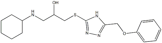 1-[[5-(Phenoxymethyl)-4H-1,2,4-triazol-3-yl]thio]-3-(cyclohexylamino)-2-propanol 结构式