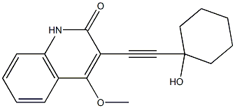 3-[(1-Hydroxycyclohexyl)ethynyl]-4-methoxyquinolin-2(1H)-one 结构式