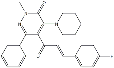 4-Piperidino-5-[1-oxo-3-(4-fluorophenyl)-2-propenyl]-2-methyl-6-phenylpyridazin-3(2H)-one 结构式