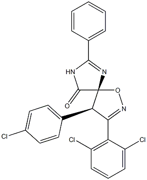 (4R,5R)-3-(2,6-Dichlorophenyl)-4-(4-chlorophenyl)-8-phenyl-1-oxa-2,7,9-triazaspiro[4.4]nona-2,8-dien-6-one 结构式