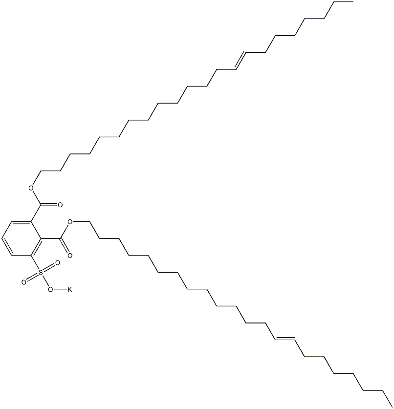 3-(Potassiosulfo)phthalic acid di(14-docosenyl) ester 结构式