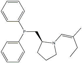 (2S)-2-[(Diphenylphosphino)methyl]-1-[2-ethyl-1-propenyl]pyrrolidine 结构式