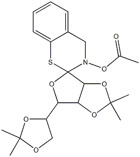 3',3'-Dimethyl-8'-(2,2-dimethyl-1,3-dioxolan-4-yl)spiro[2H-1,3-benzothiazine-2,6'-[2,4,7]trioxabicyclo[3.3.0]octan]-3(4H)-ol acetate 结构式