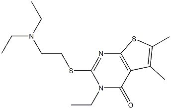 5,6-Dimethyl-3-ethyl-2-[[2-(diethylamino)ethyl]thio]thieno[2,3-d]pyrimidin-4(3H)-one 结构式
