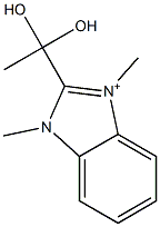 2-(1,1-Dihydroxyethyl)-1,3-dimethyl-3H-benzimidazol-1-ium 结构式