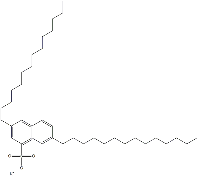 3,7-Ditetradecyl-1-naphthalenesulfonic acid potassium salt 结构式