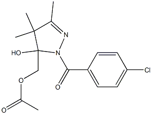 Acetic acid [[2-(4-chlorobenzoyl)-4,4,5-trimethyl-3,4-dihydro-3-hydroxy-2H-pyrazol]-3-yl]methyl ester 结构式