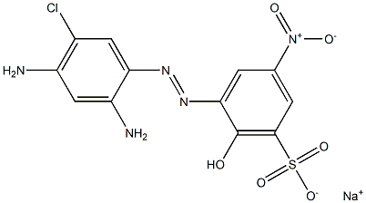 Sodium salt of 2-(2-hydroxy-5-nitro-3-sulfophenylazo)-4-chloro-1,5-diaminobenzene 结构式