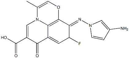 9-Fluoro-3-methyl-10-(3-aminopyrrolizino)-7-oxo-7H-pyrido[1,2,3-de]-1,4-benzoxazine-6-carboxylic acid 结构式