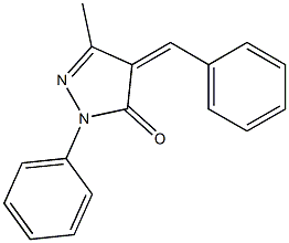 1-Phenyl-3-methyl-4-benzylidene-2-pyrazoline-5-one 结构式