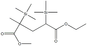 2-Methyl-2,4-bis(trimethylsilyl)pentanedioic acid 1-methyl 5-ethyl ester 结构式