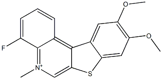 4-Fluoro-9,10-dimethoxy-5-methyl[1]benzothieno[2,3-c]quinolin-5-ium 结构式