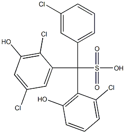 (3-Chlorophenyl)(2-chloro-6-hydroxyphenyl)(2,5-dichloro-3-hydroxyphenyl)methanesulfonic acid 结构式