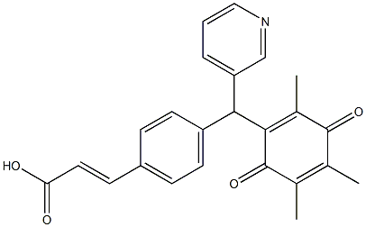 3-[4-[(3-Pyridinyl)(2,4,5-trimethyl-3,6-dioxo-1,4-cyclohexadienyl)methyl]phenyl]acrylic acid 结构式