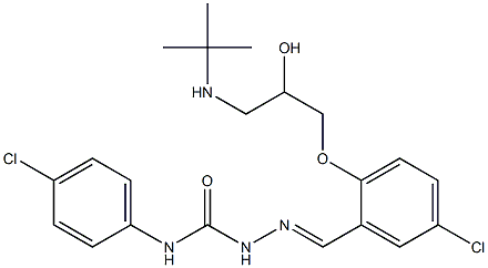 1-[5-Chloro-2-[2-hydroxy-3-(tert-butylamino)propoxy]benzylidene]-4-(4-chlorophenyl)semicarbazide 结构式