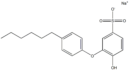 6-Hydroxy-4'-hexyl[oxybisbenzene]-3-sulfonic acid sodium salt 结构式