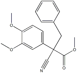 2-Cyano-2-(3,4-dimethoxyphenyl)-3-phenylpropionic acid methyl ester 结构式