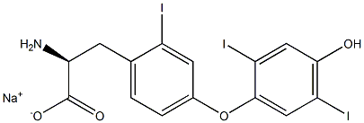 (S)-2-Amino-3-[4-(4-hydroxy-2,5-diiodophenoxy)-2-iodophenyl]propanoic acid sodium salt 结构式