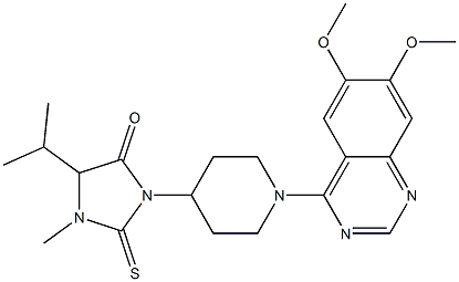 1-[1-(6,7-Dimethoxyquinazolin-4-yl)piperidin-4-yl]-3-methyl-4-isopropyl-2-thioxoimidazolidin-5-one 结构式