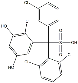 (3-Chlorophenyl)(2,6-dichlorophenyl)(2-chloro-3,5-dihydroxyphenyl)methanesulfonic acid 结构式