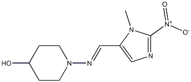 5-(4-Hydroxypiperidinoiminomethyl)-1-methyl-2-nitro-1H-imidazole 结构式