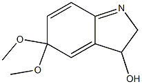 3,5-Dihydro-3-hydroxy-5,5-dimethoxy-2H-indole 结构式