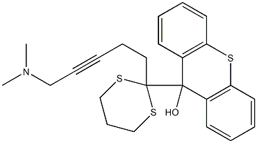 9-[2-[5-Dimethylamino-3-pentynyl]-1,3-dithian-2-yl]-9H-thioxanthen-9-ol 结构式