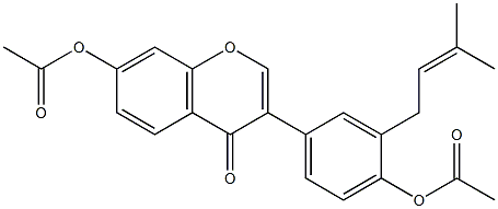 4',7-Diacetoxy-3'-(3-methyl-2-butenyl)isoflavone 结构式