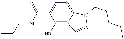 1-Pentyl-4-hydroxy-N-(2-propenyl)-1H-pyrazolo[3,4-b]pyridine-5-carboxamide 结构式