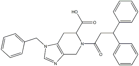 1-Benzyl-4,5,6,7-tetrahydro-5-(3,3-diphenylpropanoyl)-1H-imidazo[4,5-c]pyridine-6-carboxylic acid 结构式