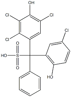 (3-Chloro-6-hydroxyphenyl)(2,3,5-trichloro-4-hydroxyphenyl)phenylmethanesulfonic acid 结构式