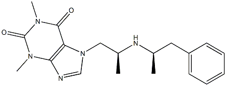 1,3-Dimethyl-7-[(S)-2-[[(R)-1-methyl-2-phenylethyl]amino]propyl]-7H-purine-2,6(1H,3H)-dione 结构式