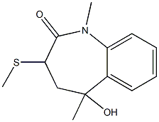 1,5-Dimethyl-3-(methylthio)-5-hydroxy-4,5-dihydro-1H-1-benzazepin-2(3H)-one 结构式
