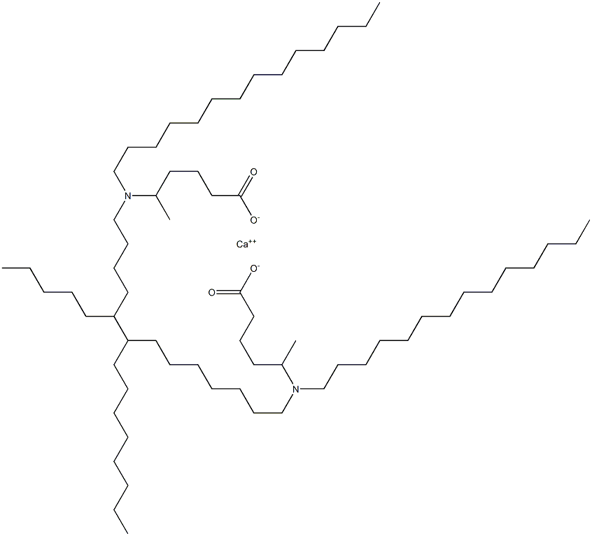 Bis[5-(ditetradecylamino)hexanoic acid]calcium salt 结构式