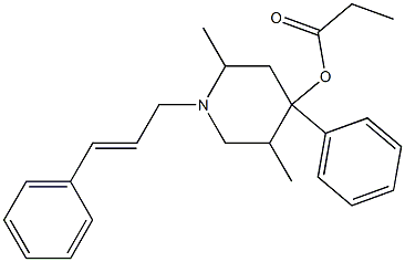 2,5-Dimethyl-4-phenyl-1-(3-phenyl-2-propenyl)piperidin-4-ol propionate 结构式