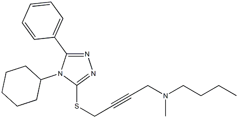 4-Cyclohexyl-5-phenyl-3-[[4-[butyl(methyl)amino]-2-butynyl]thio]-4H-1,2,4-triazole 结构式