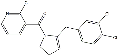 2-Chloro-3-[(4,5-dihydro-2-(3,4-dichlorobenzyl)-1H-pyrrol)-1-ylcarbonyl]pyridine 结构式