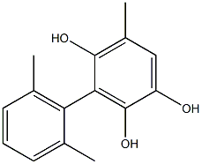 5-Methyl-3-(2,6-dimethylphenyl)benzene-1,2,4-triol 结构式