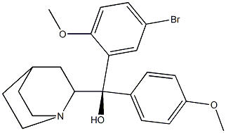 (R)-(Quinuclidin-2-yl)(p-methoxyphenyl)(2-methoxy-5-bromophenyl)methanol 结构式